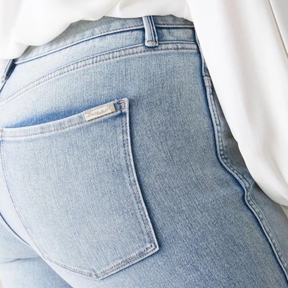 White House Black Market Curvy-Fit High-Rise Sculpt Destructed Straight Jeans - Picture 4 of 9